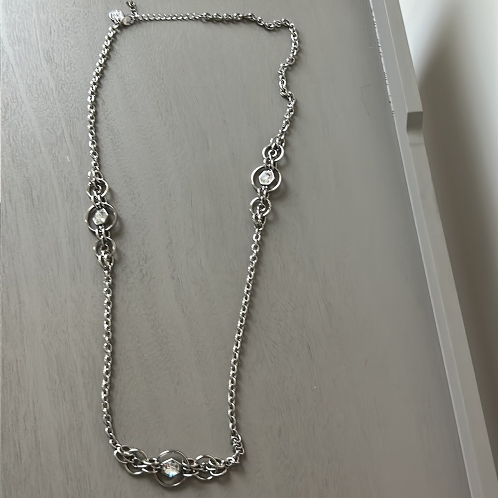 WHBM Long Silvertone Necklace
